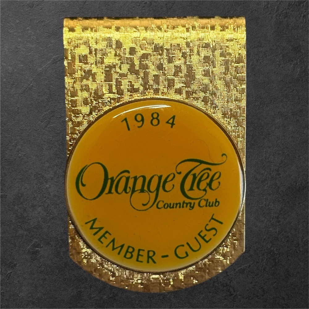 1984 Orange Tree Country Club Member Guest Money Clip Vintage Gold Tone